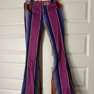 Colorful Striped Women's Boot Cut Jeans